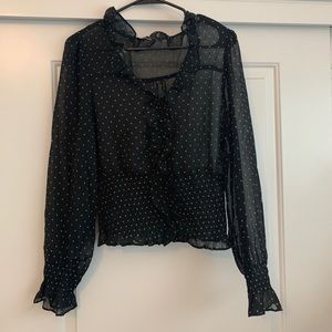 Boutique long sleeve sheer blouse